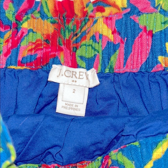J.CREW Cotton/Linen Pink Blue Red Yellow & Green Floral Print Mini Skirt Sz 2💐🌺🌷 - Picture 11 of 16